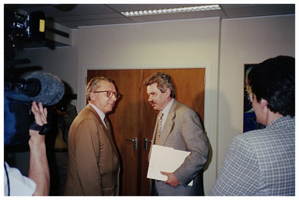 Pasqual Maragall with Jacques Delors - Arxiu Digital Pasqual Maragall, Fundació Catalunya Europa